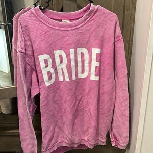 Corduroy bride sweatshirt in pink